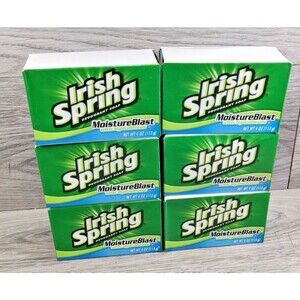 Irish Spring Moisture Blast With HydroBeads Bar Soap Lot 6 New 4oz Discontinued